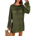 thumbnail image 1 of DAKIMOE Women Swimsuit Cover up Summer Bathing Suit Cover up Knit Swimwear Pullover Swim Cover up Beach Dress S-XL, Army Green, S, 1 of 10