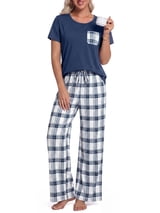 DAKIMOE Womens Pajama Sets 2 Piece Sets for Women Summer Sets Short Sleeve Pajamas Lounge Set Casual Sleepwear Loungewear PJS, S-XXL