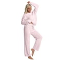 thumbnail image 1 of DAKIMOE Womens Pajama Sets Long Sleeve Pajamas 2 Piece for Women Fuzzy Fleece Lounge Set Outfits Casual Sleepwear Loungewear Sweater PJS, 1 of 8