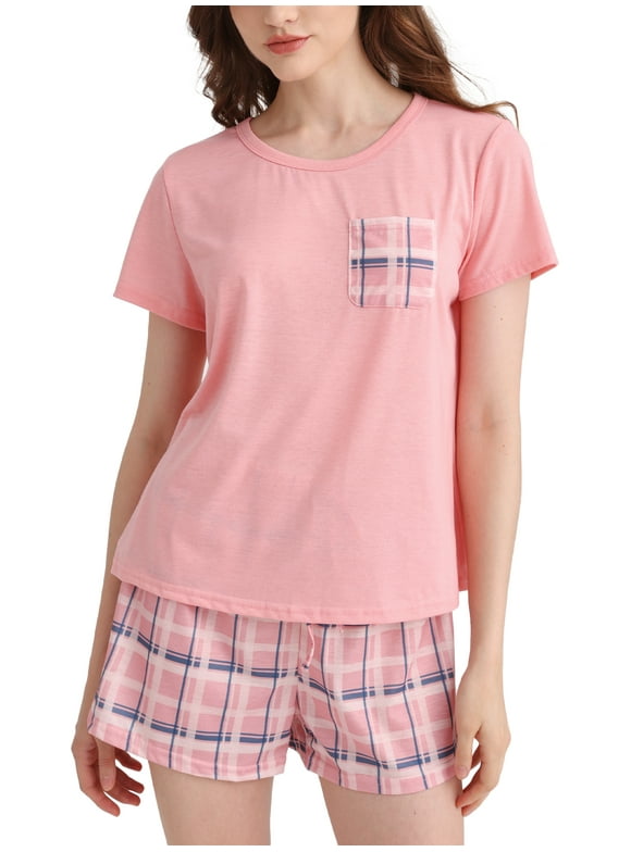 Womens Pajama Sets 2 Piece Sets for Women Summer Sets Short Sleeve Pajamas Lounge Set Casual Sleepwear Loungewear PJS, S-XXL