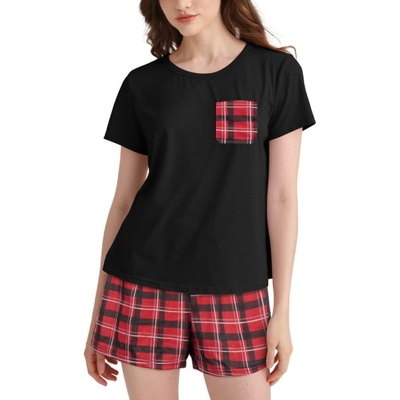 DAKIMOE Womens Pajama Sets 2 Piece Sets for Women Summer Sets Short Sleeve Pajamas Lounge Set Casual Sleepwear Loungewear PJS, S-XXL