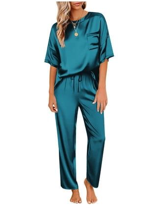 SWOMOG Womens Silk Satin Pajamas Set Long Sleeve Loungewear Two-piece  Sleepwear Button-Down Pj Set, Red, Medium : : Clothing, Shoes &  Accessories