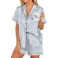 thumbnail image 1 of DAKIMOE Womens Silky Satin Pajama Set Short Sleeve Shirt with Shorts 2 Piece Pjs Sets Soft Silk Sleepwear Nightwear Button-Down Loungewear S-XL, 1 of 8