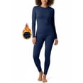 thumbnail image 1 of DAKIMOE Womens Thermal Underwear Sets Long Johns with Fleece Lined for Women Long Sleeve Shirt Crewneck Base Layer Pajama Top and Leggings Set for Women Cold Weather S-XL, 1 of 8