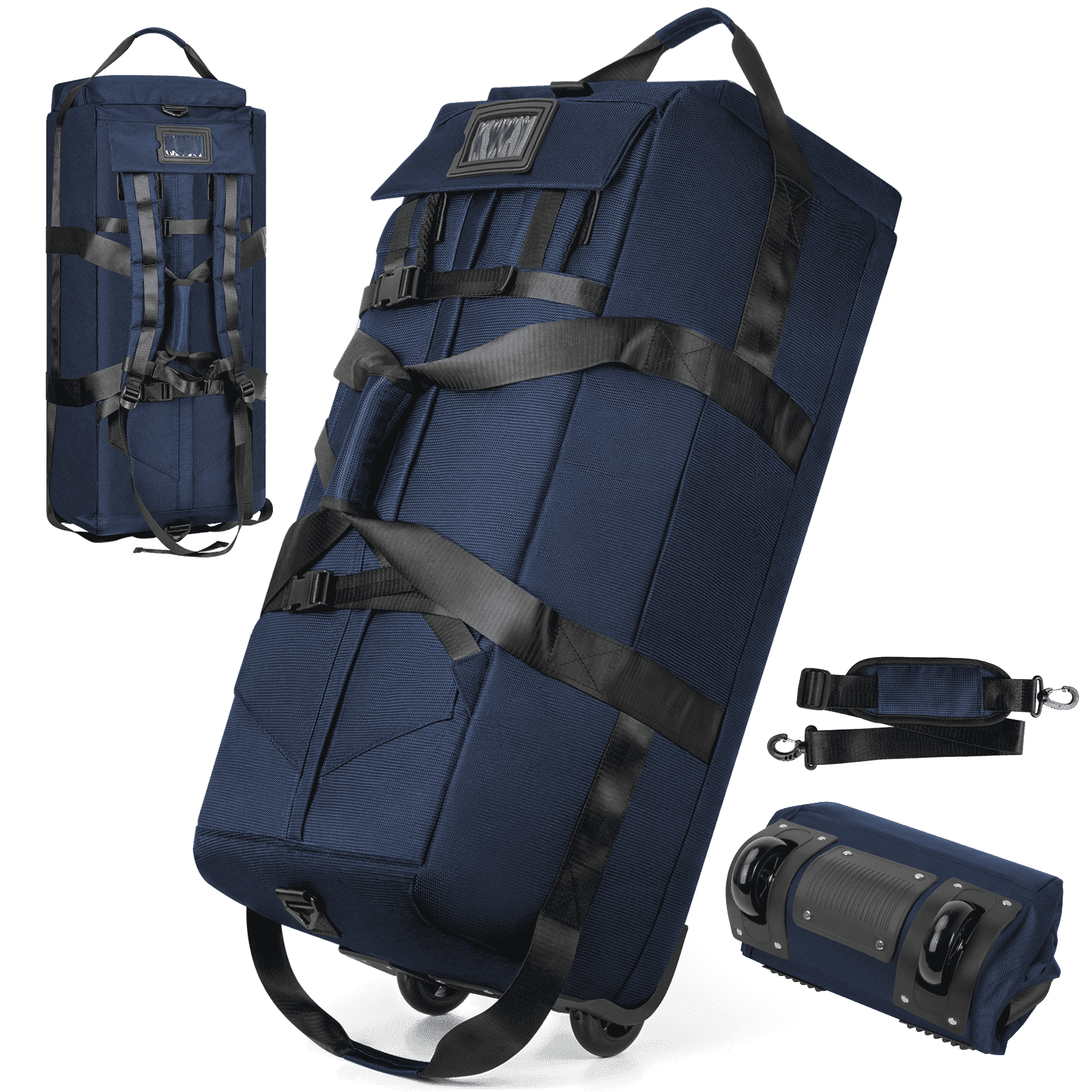 DAKOMM 90L Foldable Rolling Duffel Bag with Wheels, Extra Large 34