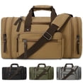 thumbnail image 1 of DAKOMM Canvas Duffle Bag 50L, Duffle Bag for Travel Expandable Duffel Bags Waterproof Weekender Overnight Travel Bag Gym Carry On Luggage Bag for Men & Women (Coffee), 1 of 7