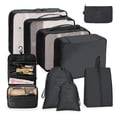 thumbnail image 1 of DAKOMM Packing Cubes 9 Sets, Travel Luggage Organizer Set with Hanging Toiletry Bag & Shoe Bag, Mesh Suitcase Essentials, Vacation Storage for Men Women, Black, 1 of 8