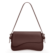 DAKOMM Shoulder Bag, Shoulder Bag for Women with 2 Removable Straps, Cute Crossbody Handbag with Zipper Closure, Retro Classic Purses, Trendy Vegan Leather Shoulder Tote HandBag, Coffee