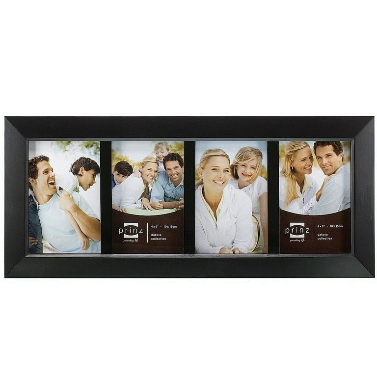 Prinz 6-Opening, for 4x6, 4x4, and 5x7 Photos, Collage Picture Frame,  White-Natural 