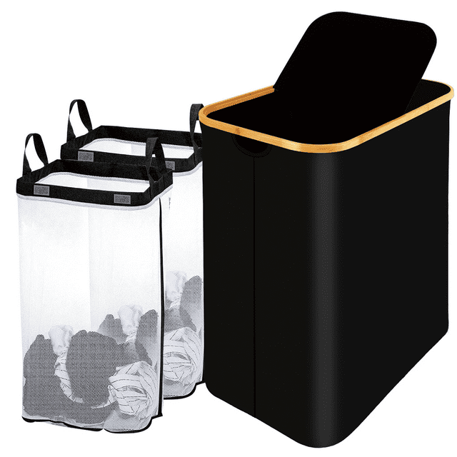 DAKOTACHIN Laundry Basket with Lid (150L), Waterproof Double Clothes