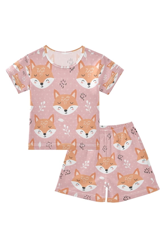 Cute Fox Cotton Short Sleeve Pajama Set Breathable