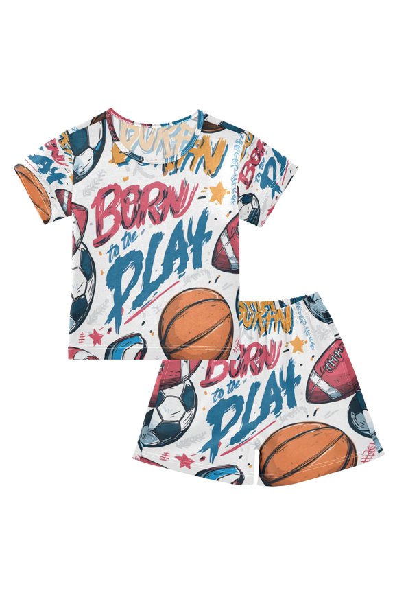 Energetic Game Ball Cotton Short Sleeve Pajama Set Breathable