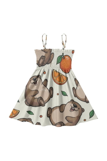 dress with oranges on it Orange Fruit Dresses for Women and Girls and a charming reverse knot bodice Orange Cocktail Dress with Vintage