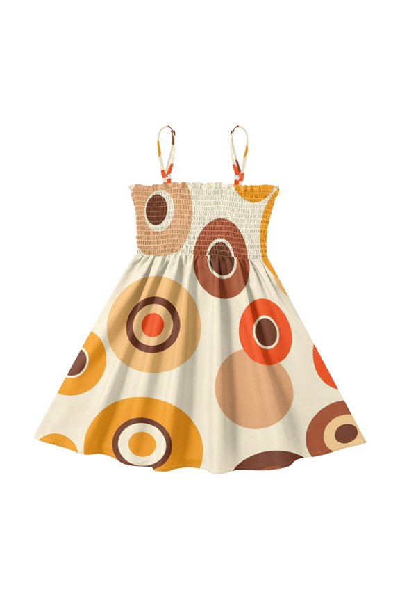 Lightweight Pattern Pattern Smocked Sundress Adjustable Strap Flowy A-Line Summer Dress