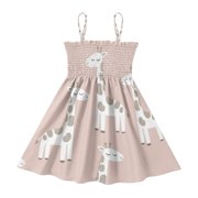 DALAWU Lightweight     Smocked Sundress Adjustable Strap Flowy A-Line Summer Dress