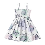 DALAWU Lightweight     Smocked Sundress Adjustable Strap Flowy A-Line Summer Dress