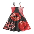 DALAWU Lightweight Watercolor Textured Red Color Heart Smocked Sundress ...