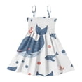 DALAWU Lightweight Whale and Grass Smocked Sundress Adjustable Strap ...