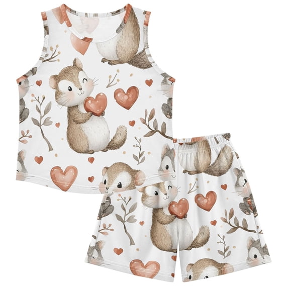 DALAWU Love Animal Pattern For Ultra-Soft Pajama Breathable Sleeveless ...