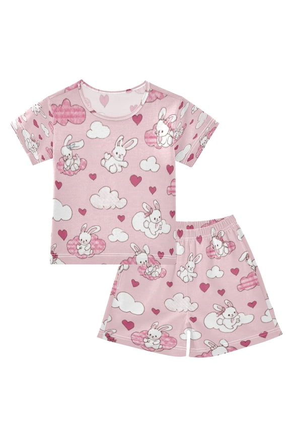 Rabbit Love Cloud Burst Cotton Short Sleeve Pajama Set Breathable
