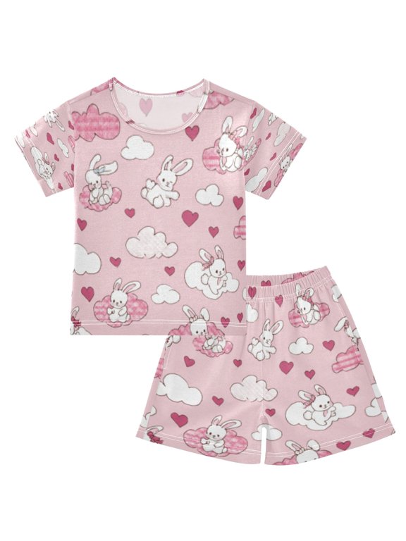 Rabbit Love Cloud Burst Cotton Short Sleeve Pajama Set Breathable