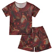 DALAWU Ruby Wings Cotton Short Sleeve Pajama Set Breathable