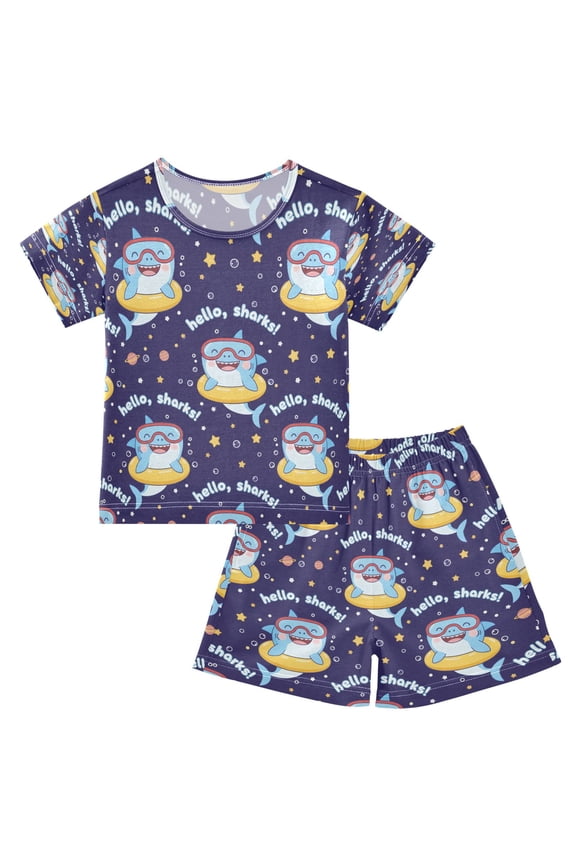 Sharks Cotton Short Sleeve Pajama Set Breathable
