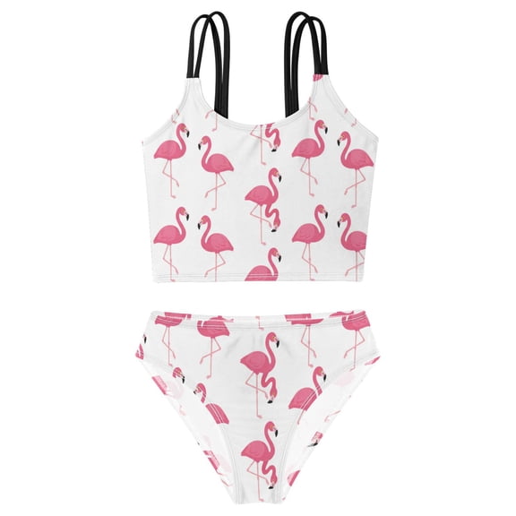 DALAWU Swimsuit 2-Piece Tank Swimming Wear Quick Dry Bathing Suit-We(456) Printed