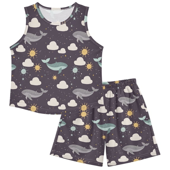 DALAWU Whale Cloud Sun Pattern For Ultra-Soft Pajama Breathable ...