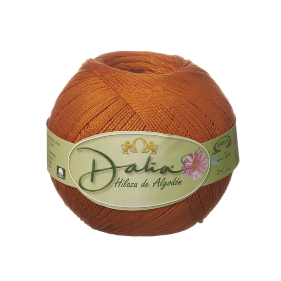 DALIA [100grs] by Omega - Fine 100% Mercerized Cotton Thread for Crochet and Knitting - Color: 06 - Pumpkin 526
