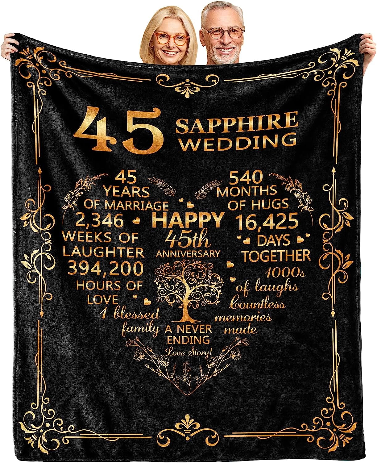 Happy 45th Wedding Anniversary Card For Husband, Wife And Couples | Wh