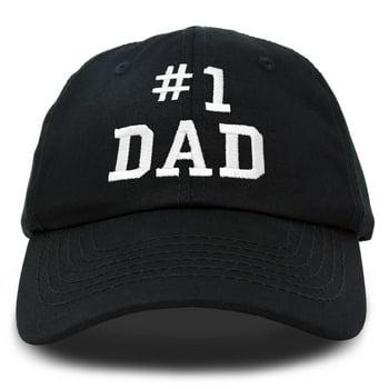 DALIX #1 Dad Hat Number One Fathers Day Gift Embroidered Baseball Cap in Black