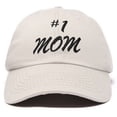 thumbnail image 1 of DALIX #1 Mom Hat Number One Mothers Day Gift Embroidered Baseball Cap in Beige, 1 of 6