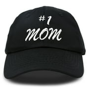 DALIX #1 Mom Hat Number One Mothers Day Gift Embroidered Baseball Cap in Black
