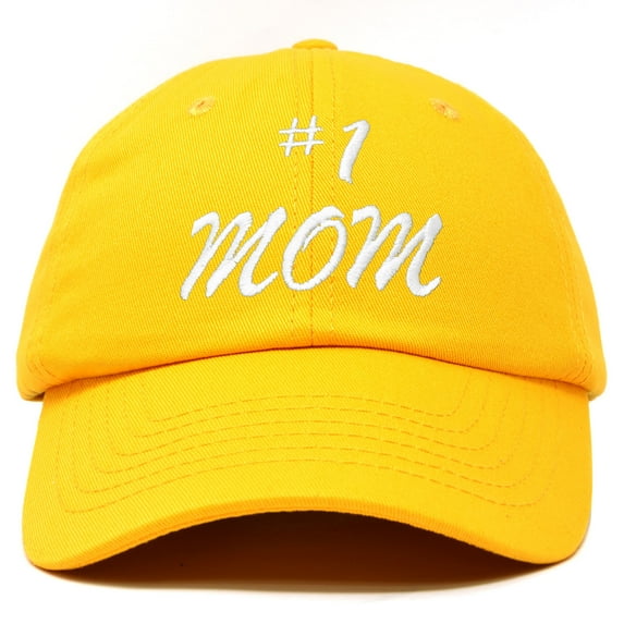 DALIX #1 Mom Hat Number One Mothers Day Gift Embroidered Baseball Cap in Gold