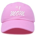 thumbnail image 1 of DALIX #1 Mom Hat Number One Mothers Day Gift Embroidered Baseball Cap in Light Pink, 1 of 6