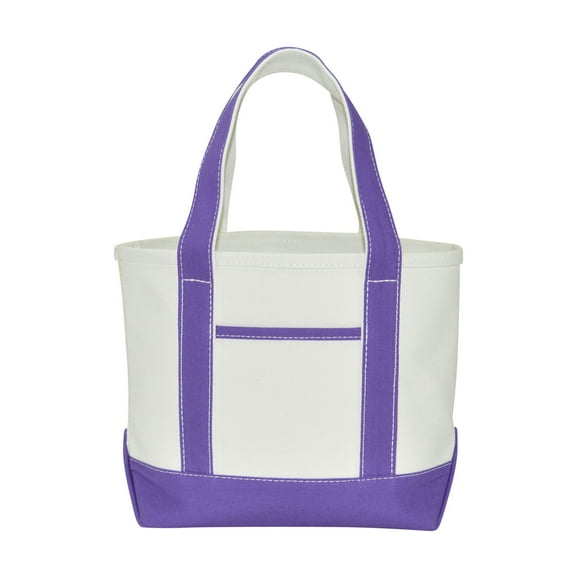 DALIX 14" Mini Cotton Canvas Gift Tote Bag in Purple