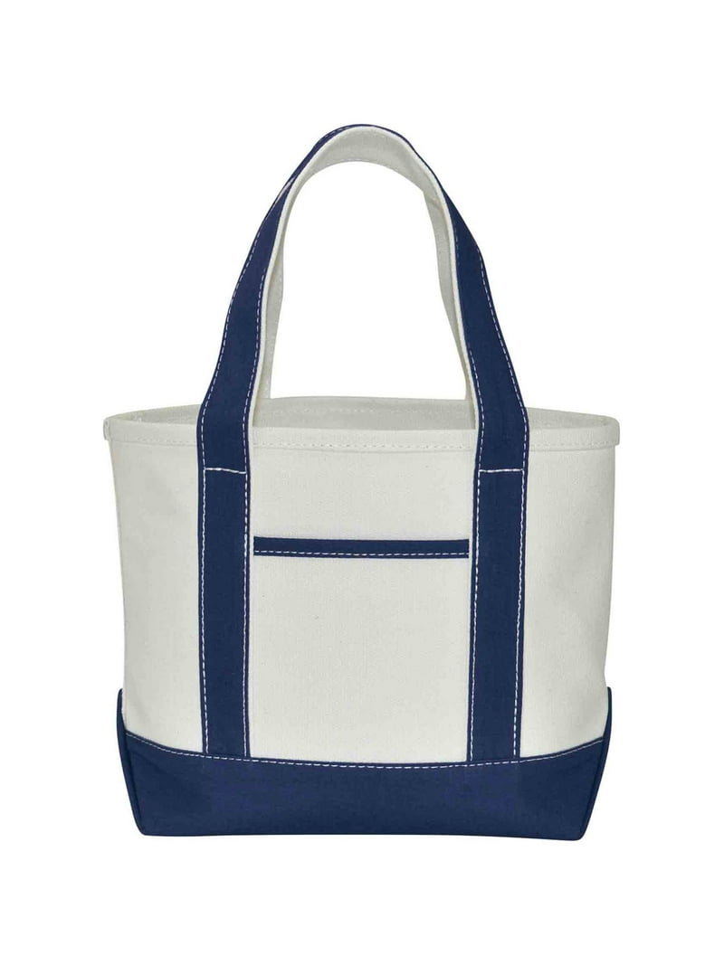 DALIX, Mini Cotton Canvas Tote Bag, 14 inch, Navy Blue - Walmart.com
