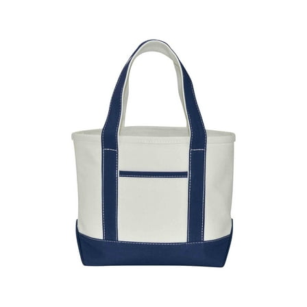 DALIX 14" Mini Small Cotton Canvas Gift Tote Bag in Navy Blue