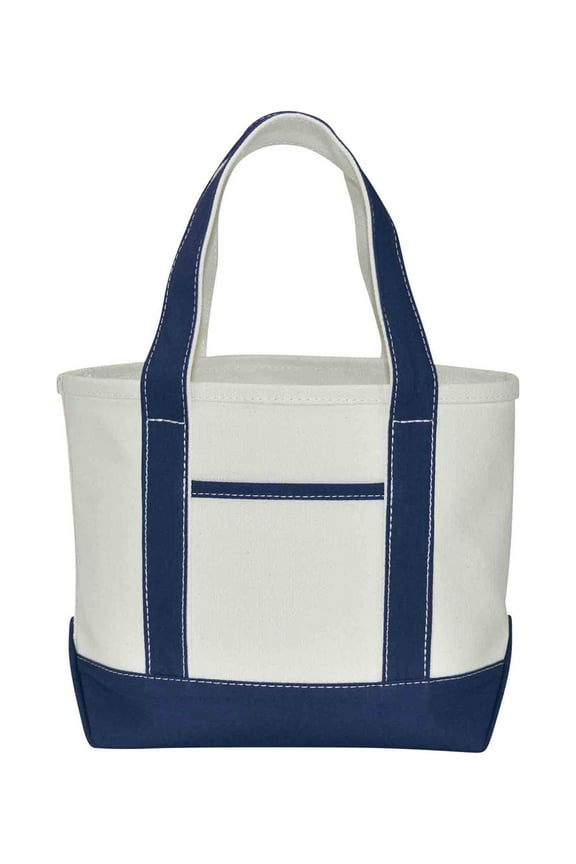 14" Mini Small Cotton Canvas Gift Tote Bag in Navy Blue