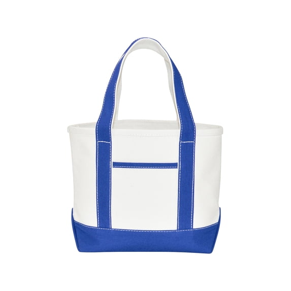 DALIX 14" Mini Small Cotton Canvas Gift Tote Bag in Royal Blue