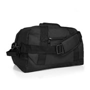 DALIX 14" Small Duffel Bag Gym Duffle Two Tone in Black with Shoulder Strap