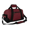 thumbnail image 1 of DALIX 14" Small Duffel Bag Gym Duffle Two Tone in Maroon with Shoulder Strap, 1 of 4