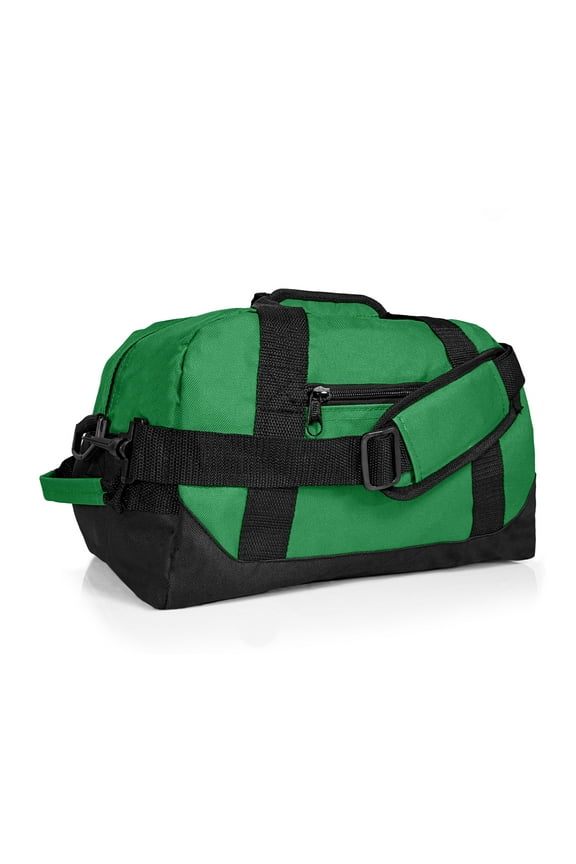 14" Small Duffle Bag Two Toned Gym Travel Bag Small Dark Green