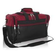 DALIX 17" Blank Duffel Bag Duffle Travel Size Sports Durable Gym Bag in Maroon