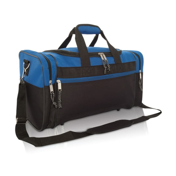 DALIX 17" Blank Duffel Bag Duffle Travel Size Sports Durable Gym Bag in Royal Blue