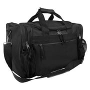 DALIX 17" Duffle Bag Sports Travel Gym Bag with Mesh Pockets in Black