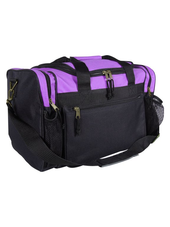 17" Duffle Bag Sports Travel Gym Bag with Mesh Pockets in Purple