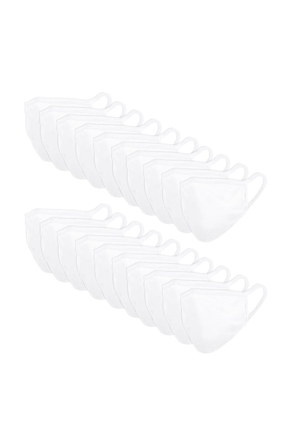 20 Pack Premium Cotton Mask Reuseable Washable in White Made in USA