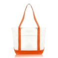 thumbnail image 1 of DALIX 20" Premium Cotton Daily Shoulder Tote Bag in Orange, 1 of 6